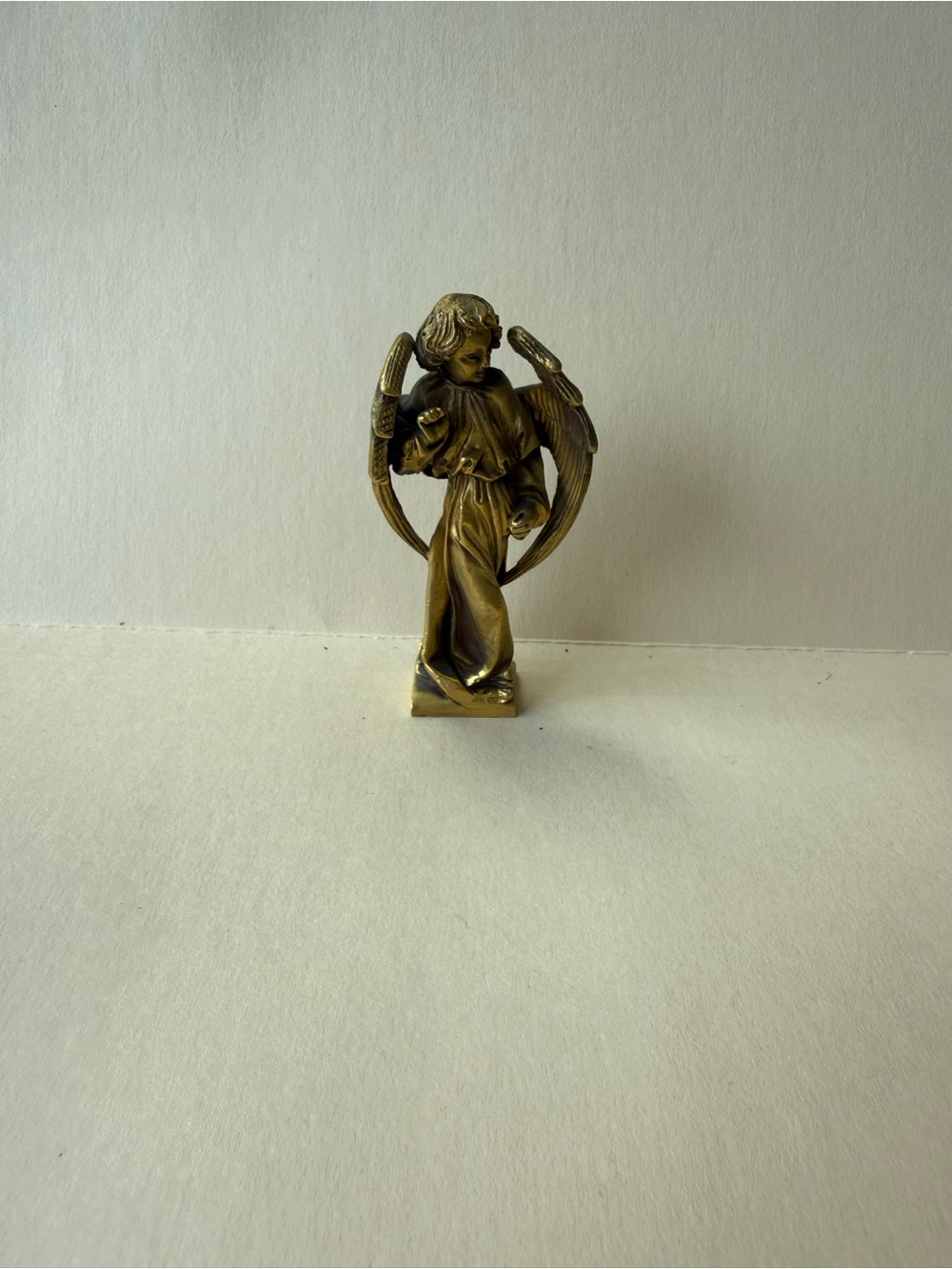 Vintage MMA Metropolitan Museum of Art Mini Heavy Brass Angel Figurine.